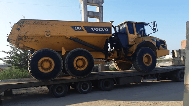 фото доставки сочлененного самосвала VOLVO A25F из Челябинска в Рязань